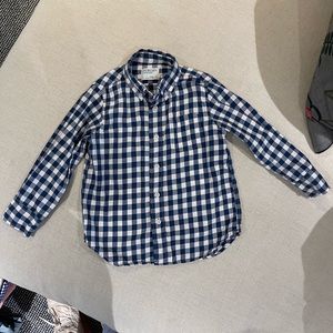 Crewcuts, button down shirt, blue, white and orange 3T
